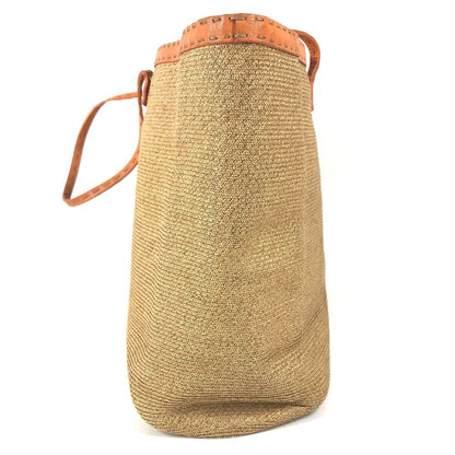 Fendi Shoulder Bag Selleria Logo Raffia Beige — view 4