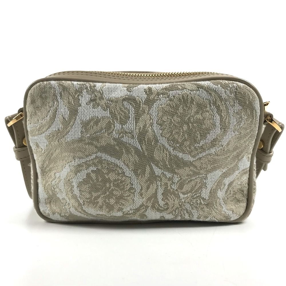 Versace Shoulder Bag Greca Logo Leather Canvas Beige — view 2