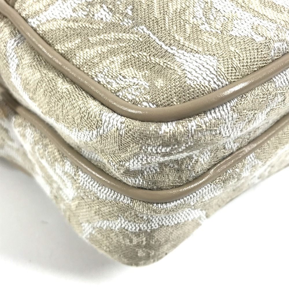 Versace Shoulder Bag Greca Logo Leather Canvas Beige — view 7