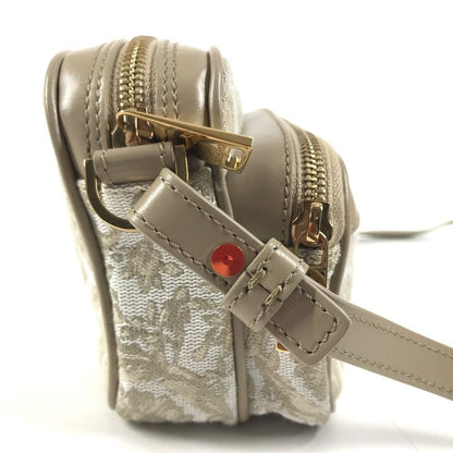 Versace Shoulder Bag Greca Logo Leather Canvas Beige — view 4