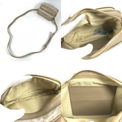 Versace Shoulder Bag Greca Logo Leather Canvas Beige — view 8