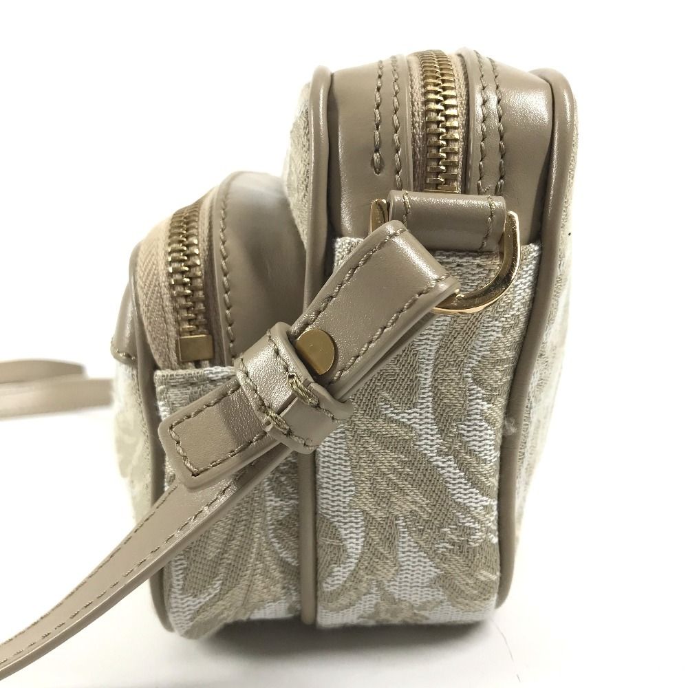 Versace Shoulder Bag Greca Logo Leather Canvas Beige — view 3