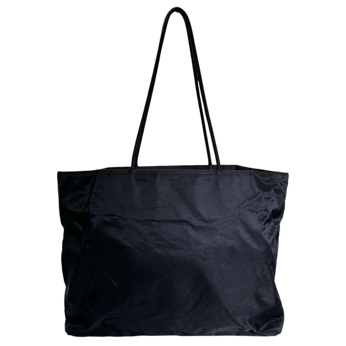 Prada Triangle Logo Lightweight Tote Bag Black — view 2