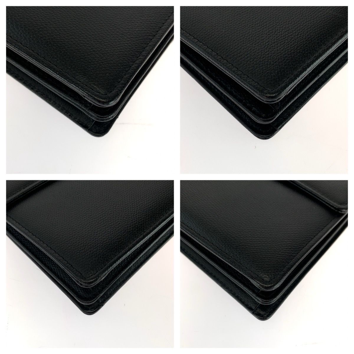 Saint Laurent Black Gold Leather Clutch — view 3