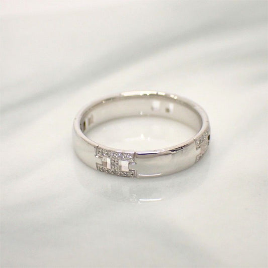 Hermes Ever Herakles 48 Ring Wedding Marriage 18k White Gold Diamond