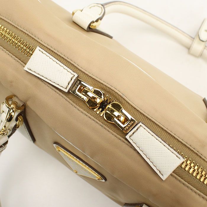 Prada 2-Way Re-Nylon Handbag Nylon Leather — view 6
