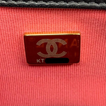 Chanel Shoulder Bag Black Gold Mini Quilted CC Logo Turnlock Single Flap Chain — view 8