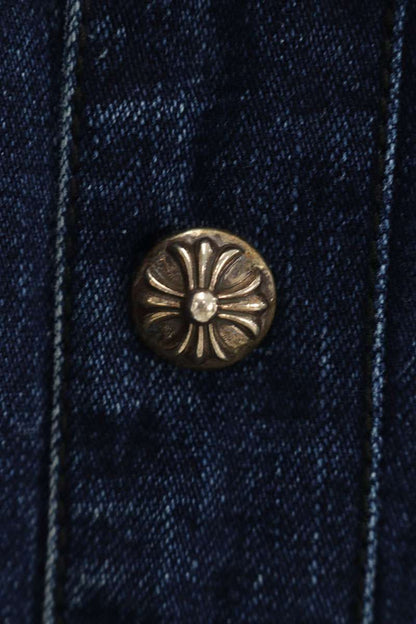 Chrome Hearts Looseends LS Loose End Sleeve Cross Patch Ball Button Denim Long — view 3