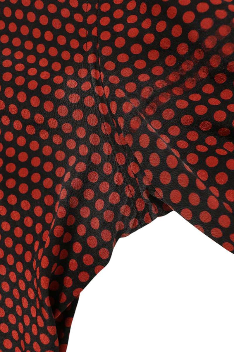 Saint Laurent Paris Dot Patternsilk Long Sleeve Shirt 37 — view 3