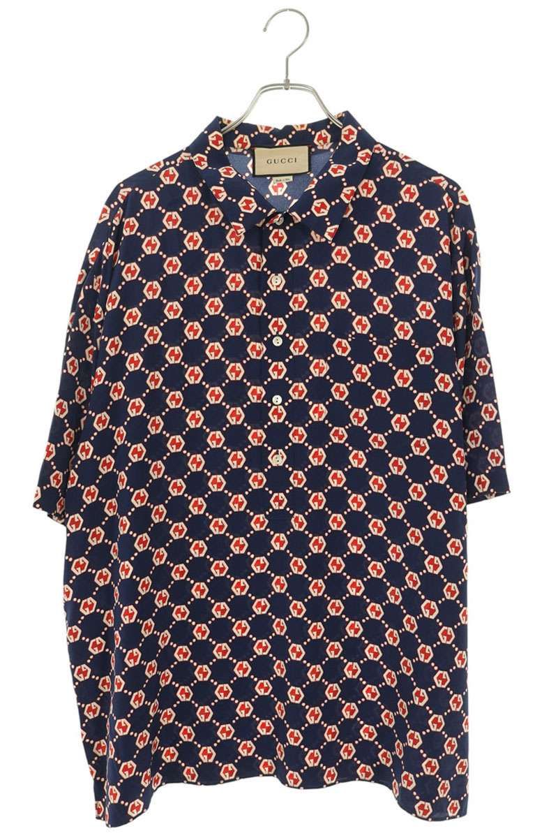 Gucci GG All Over Print Silk Short Sleeve Shirt 52