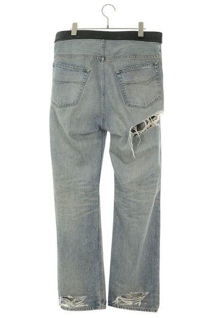 Balenciaga Belted Vintage Processed Denim Pants — view 2
