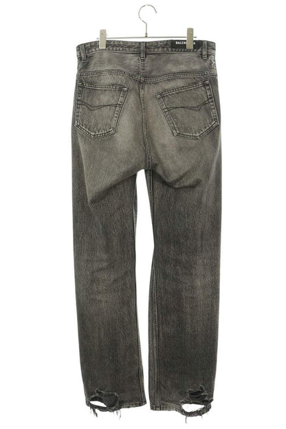 Balenciaga Medium Fit Distressed Denim Pants — view 2