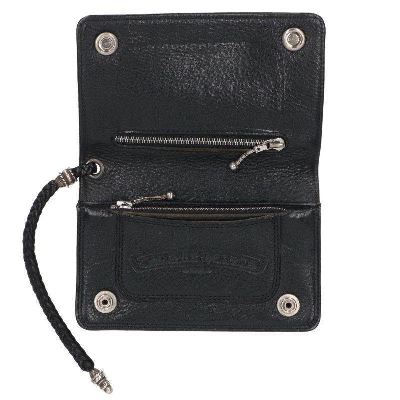 Chrome Hearts Strap Cross Ball Button Leather Wallet Wallet — view 3
