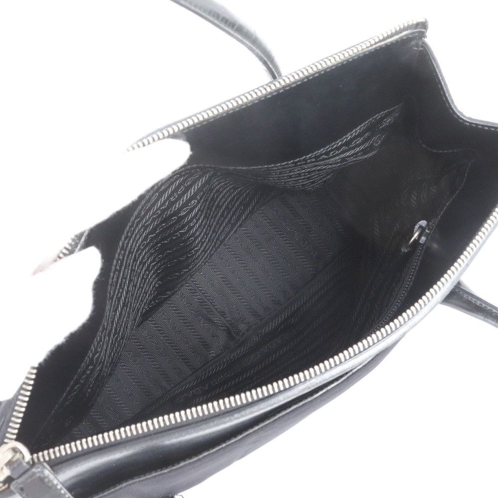 Prada Tessuto Nylon Leather Tote Bag Shoulder Hand Black — view 7