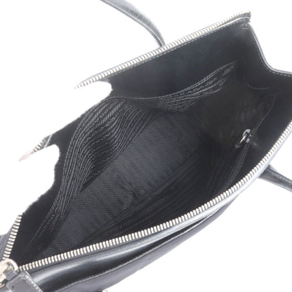 Prada Tessuto Nylon Leather Tote Bag Shoulder Hand Black — view 7