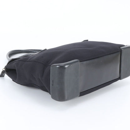 Prada Tessuto Nylon Leather Tote Bag Shoulder Hand Black — view 5