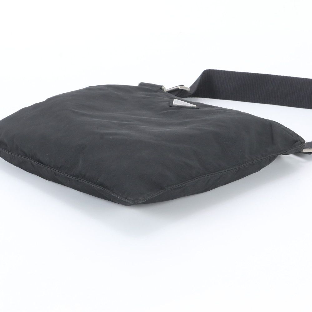 Prada Tessuto Nylon Triangle Logo Shoulder Bag Crossbody Messenger Black — view 4