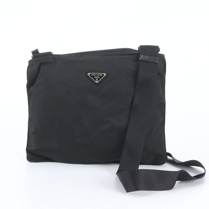 Prada Tessuto Nylon Triangle Logo Shoulder Bag Crossbody Messenger Black