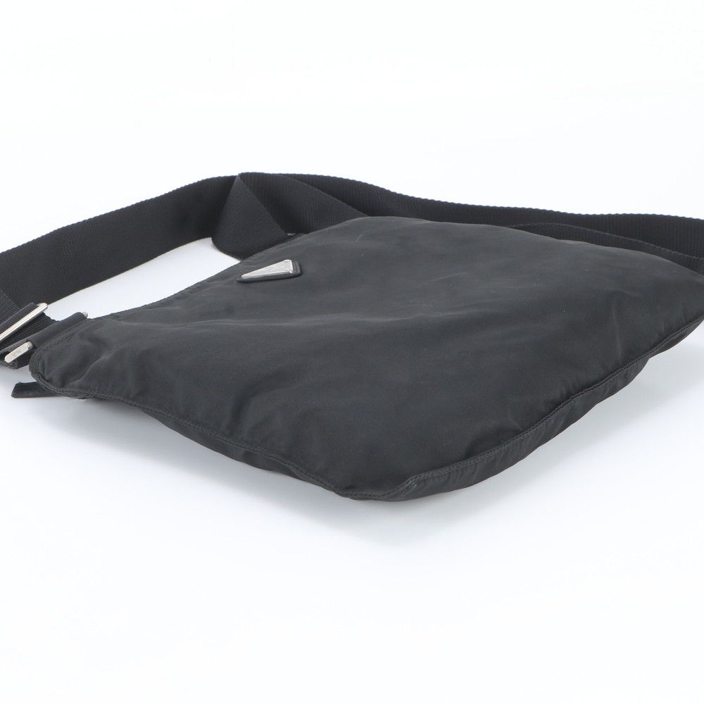 Prada Tessuto Nylon Triangle Logo Shoulder Bag Crossbody Messenger Black — view 5