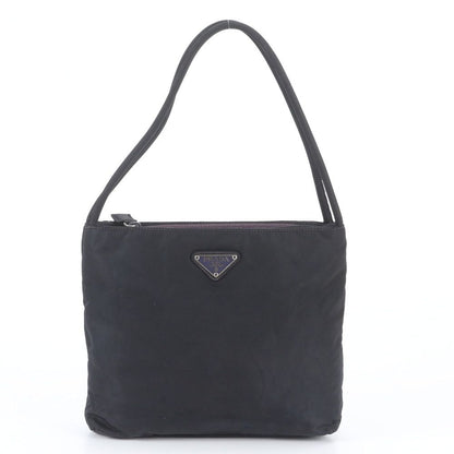 Prada Tessuto Nylon Triangle Logo Tote Bag Shoulder Black