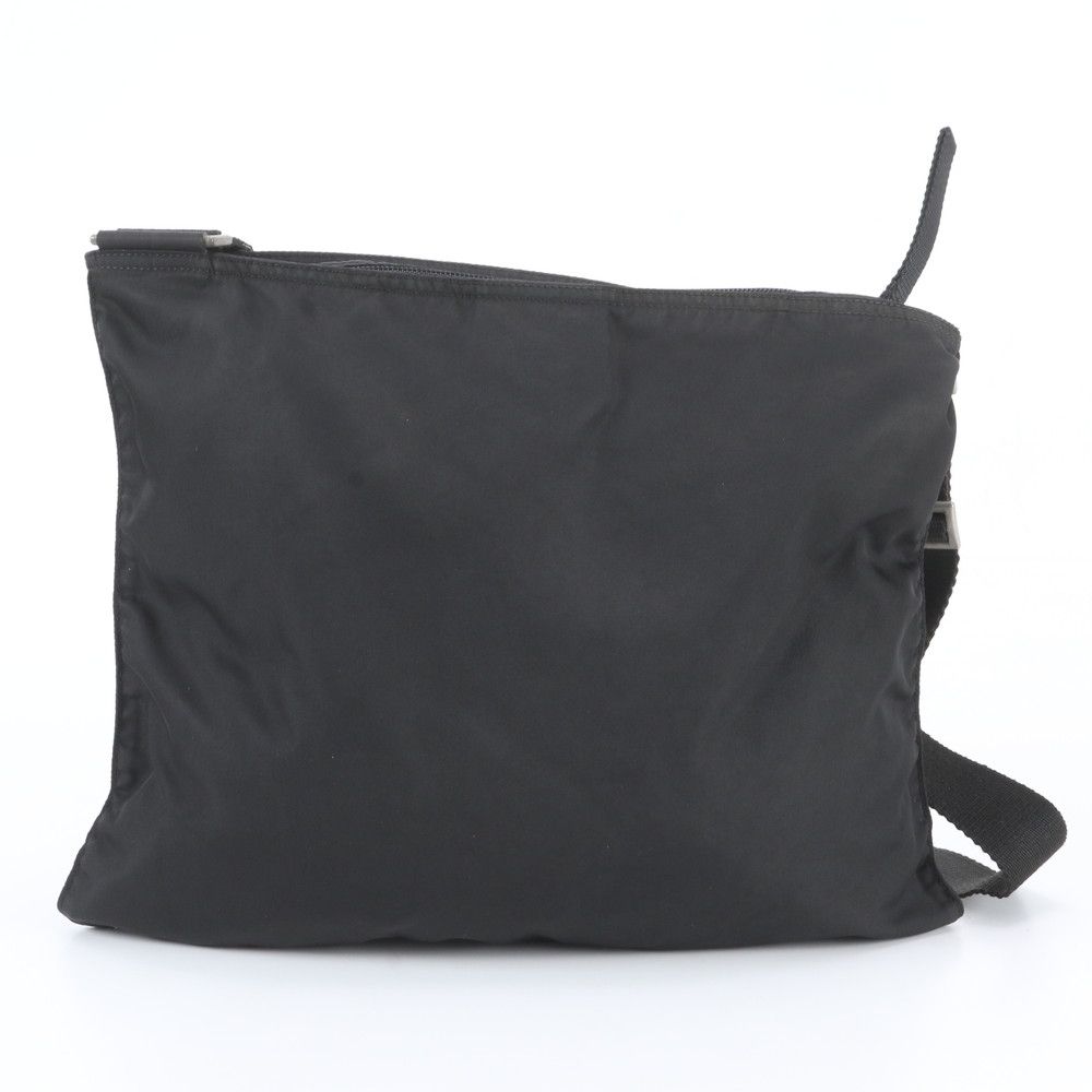 Prada Tessuto Nylon Triangle Logo Leather Shoulder Bag Crossbody Messenger — view 3