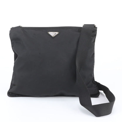 Prada Tessuto Nylon Triangle Logo Leather Shoulder Bag Crossbody Messenger