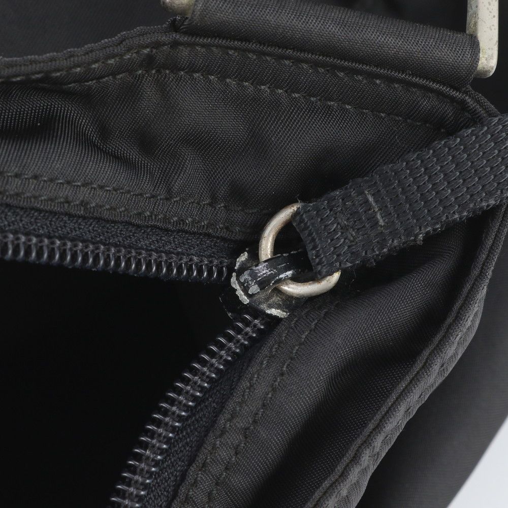 Prada Tessuto Nylon Triangle Logo Leather Shoulder Bag Crossbody Messenger — view 8