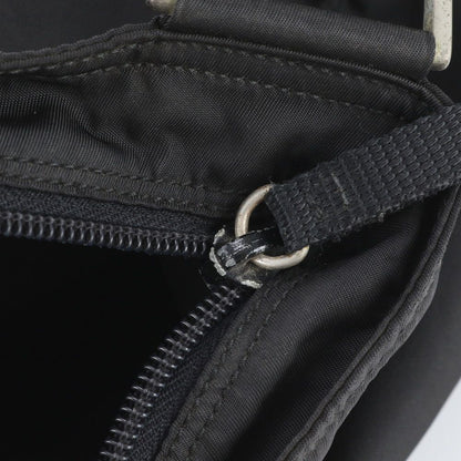 Prada Tessuto Nylon Triangle Logo Leather Shoulder Bag Crossbody Messenger — view 8