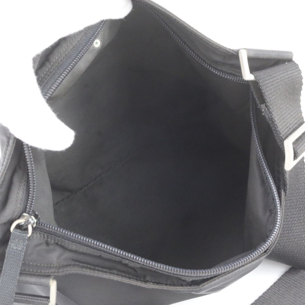 Prada Tessuto Nylon Triangle Logo Leather Shoulder Bag Crossbody Messenger — view 7
