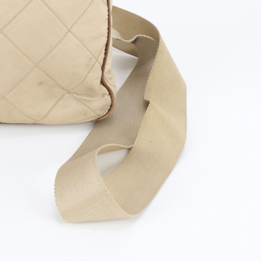 Prada Tessuto Nylon Quilted Triangle Logo Leather Shoulder Bag — view 2