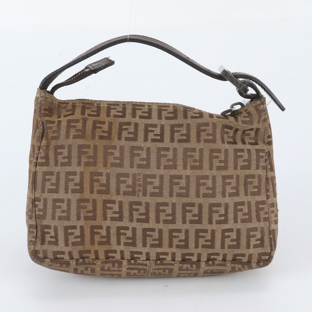 Fendi Zucchino Leather Canvas Handbag — view 3