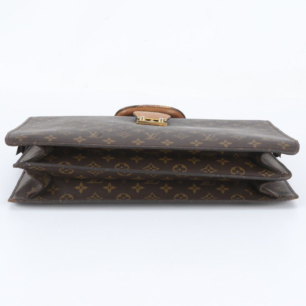 Louis Vuitton Monogram Serviette Fermoir Leather Business Bag Document Bag — view 6