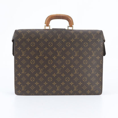 Louis Vuitton Monogram Serviette Fermoir Leather Business Bag Document Bag — view 3