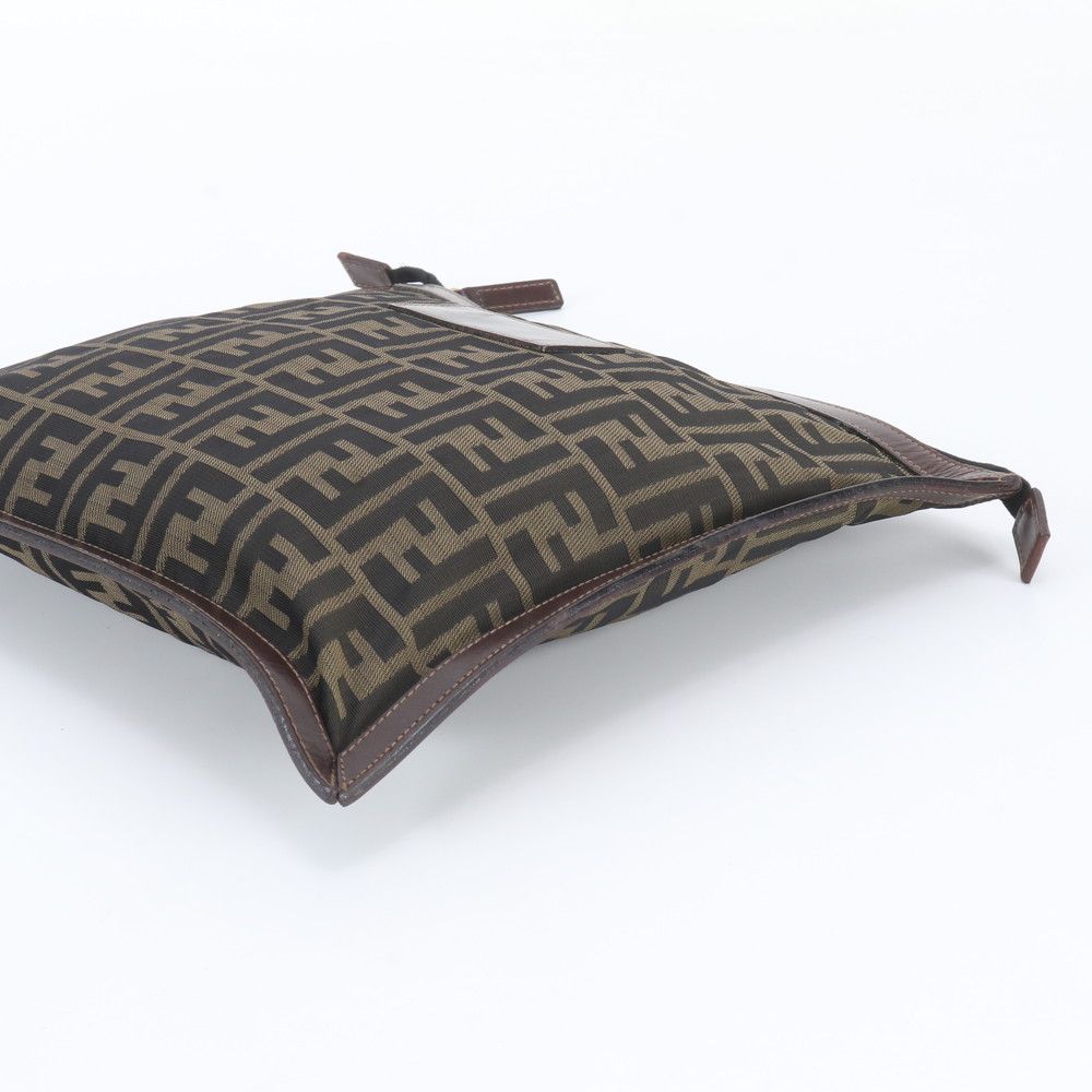 Fendi Zucca Leather Canvas Clutch Pouch Business — view 3