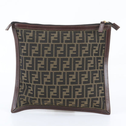 Fendi Zucca Leather Canvas Clutch Pouch Business — view 2
