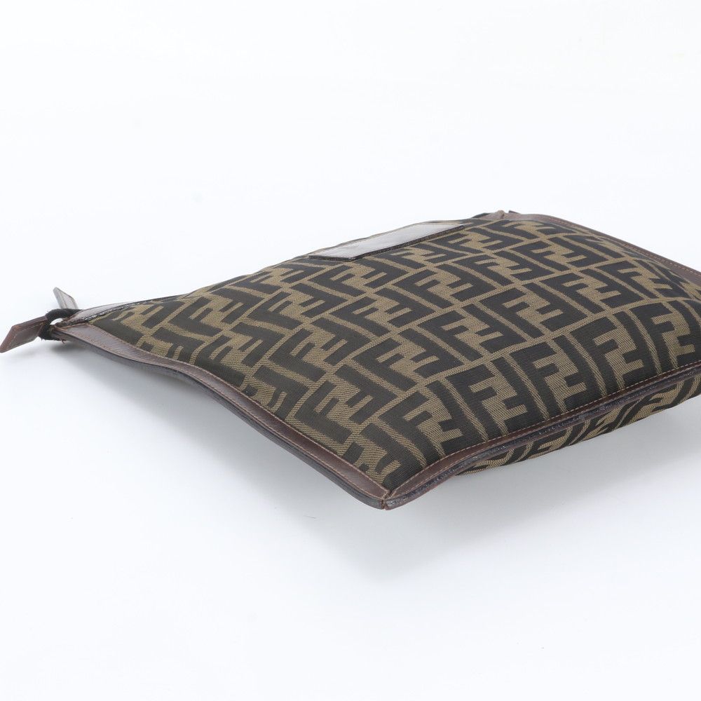 Fendi Zucca Leather Canvas Clutch Pouch Business — view 4
