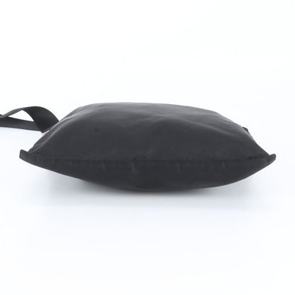 Prada Tessuto Nylon Triangle Logo Leather Shoulder Bag Crossbody Messenger Black — view 6