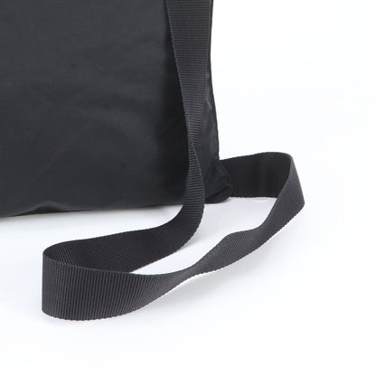 Prada Tessuto Nylon Triangle Logo Leather Shoulder Bag Crossbody Messenger Black — view 2