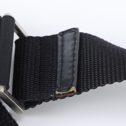 Prada Tessuto Nylon Triangle Logo Leather Shoulder Bag Crossbody Messenger Black — view 8