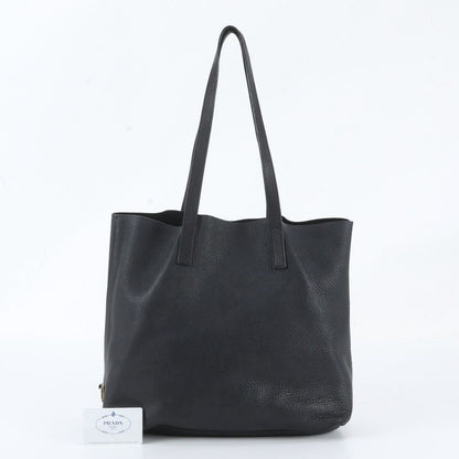 Prada Leather Tote Bag Shoulder Black