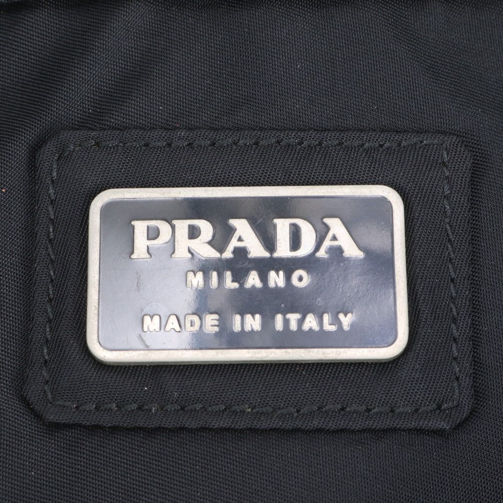 Prada Tessuto Nylon Triangle Logo Belt Bag Waist Pouch Shoulder Black — view 8