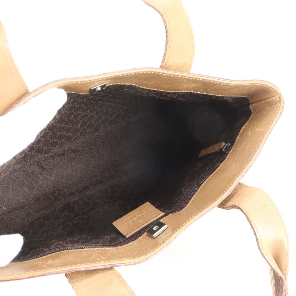 Gucci Leather Handbag Tote Brown — view 7