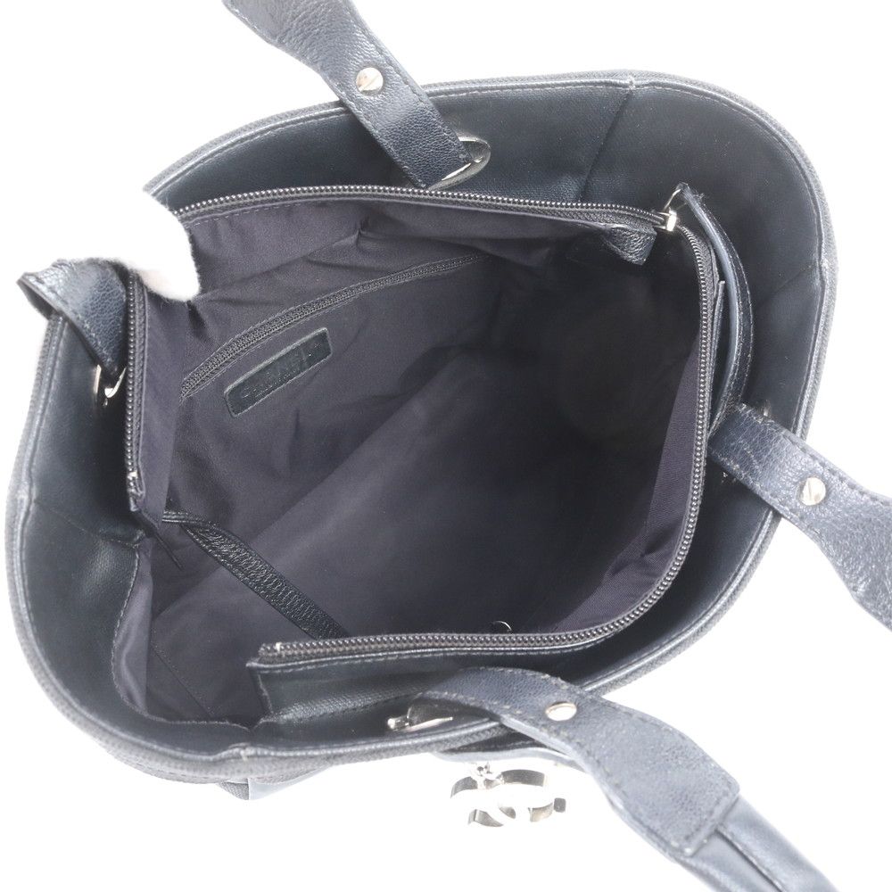 Chanel Paris Biarritz Leather Tote Bag Shoulder Black — view 7