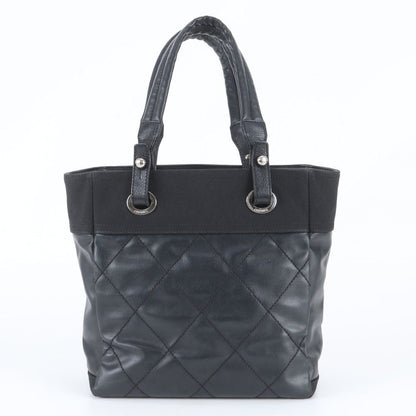 Chanel Paris Biarritz Leather Tote Bag Shoulder Black — view 3