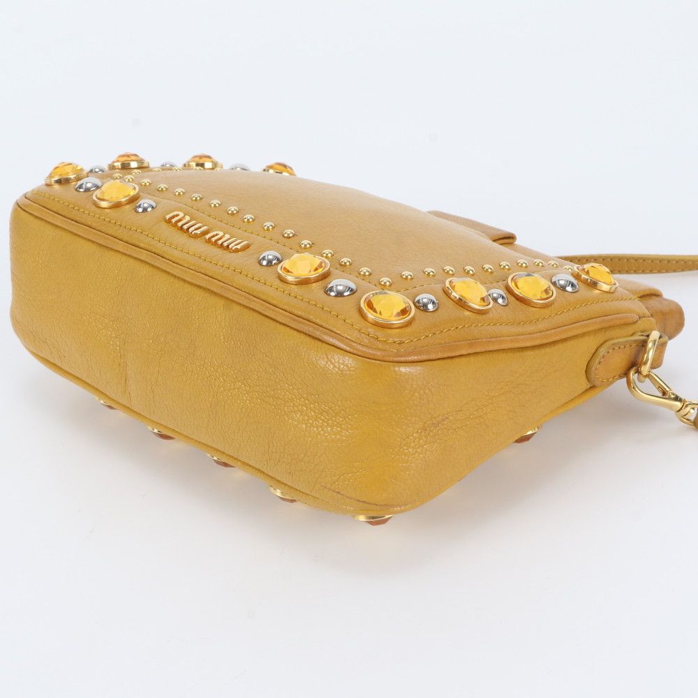 Miu Miu Crystal Bijou Leather Shoulder Bag — view 4