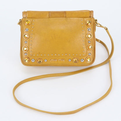 Miu Miu Crystal Bijou Leather Shoulder Bag