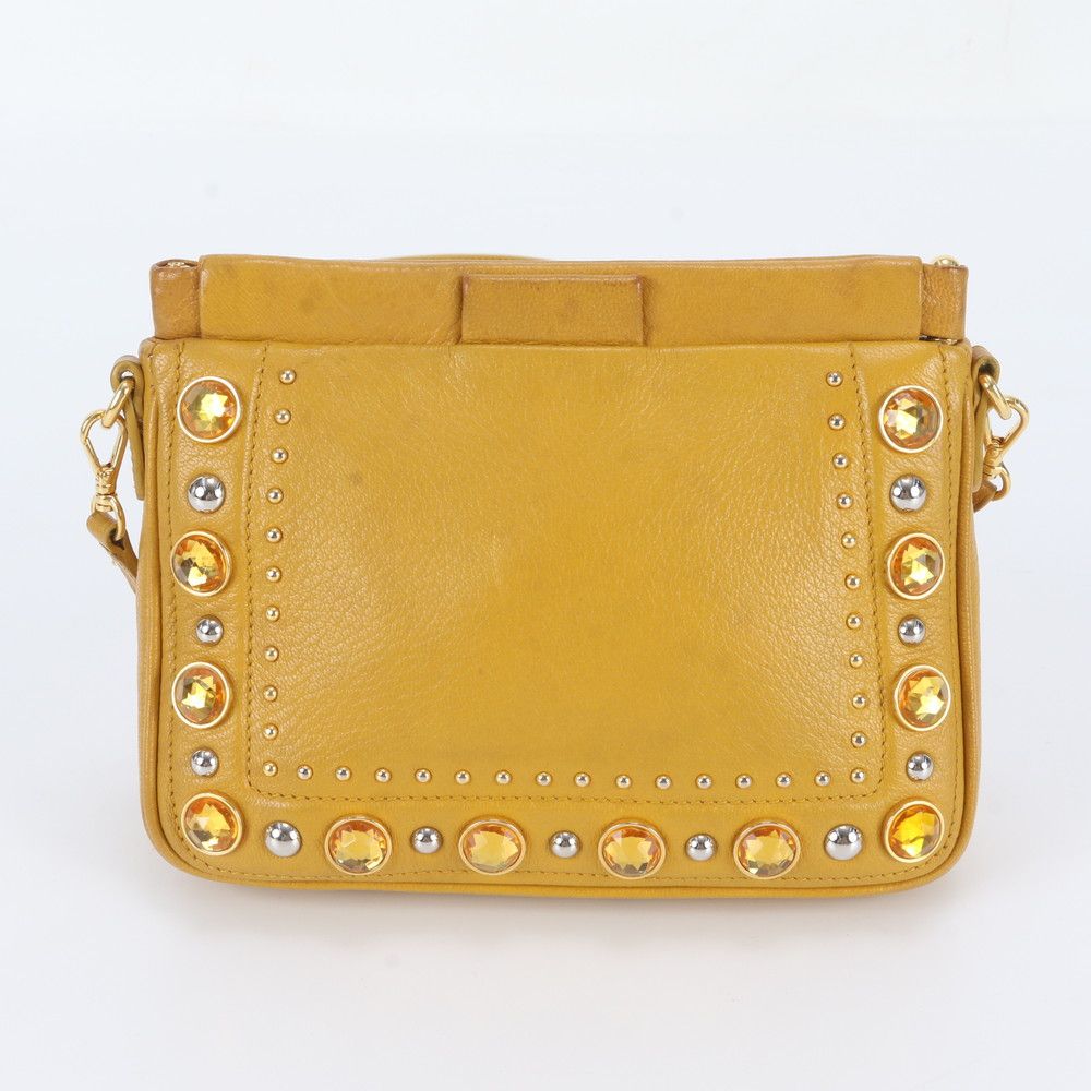 Miu Miu Crystal Bijou Leather Shoulder Bag — view 3