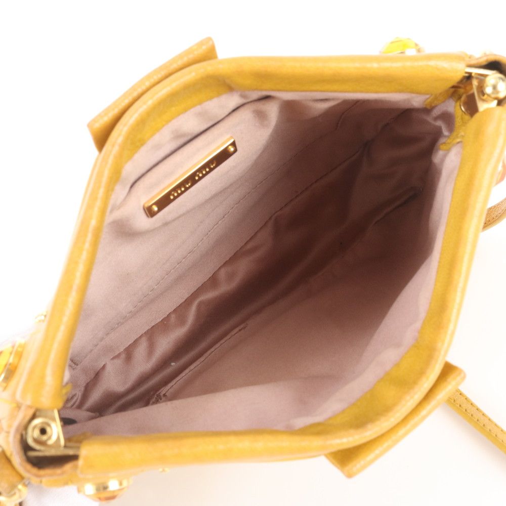 Miu Miu Crystal Bijou Leather Shoulder Bag — view 7