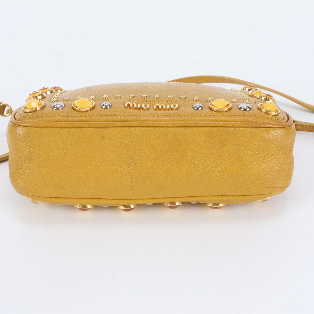 Miu Miu Crystal Bijou Leather Shoulder Bag — view 6