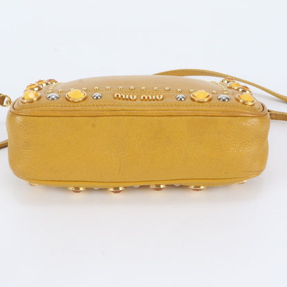 Miu Miu Crystal Bijou Leather Shoulder Bag — view 6